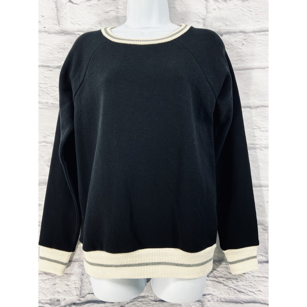 J.Crew Sweater Women's Small Black White Crew Neck Long Sleeve‎ Wool Blend NWT